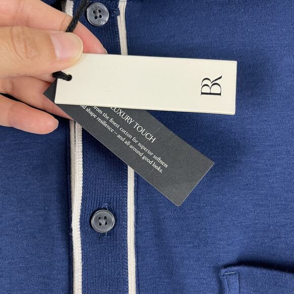 Banana Republic Luxury Touch Shirt Mens XL Blue Button Up Cotton Soft Preppy NEW - Picture 5 of 12